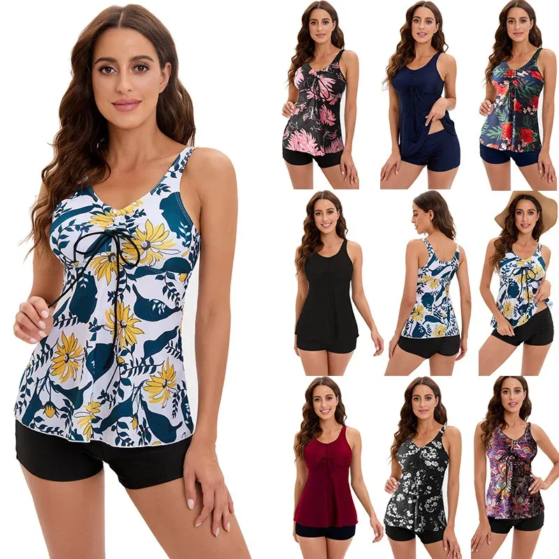 Damen Blumiges Tankini-Set mit Shorts – Maréssa