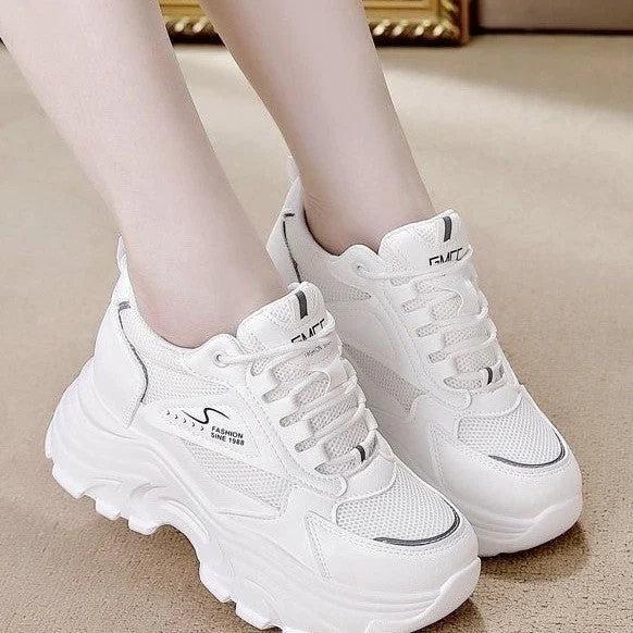 Damen High-Top Sneakers mit trendigem Chunky-Design und atmungsaktiver Obermaterialkombination – Névara