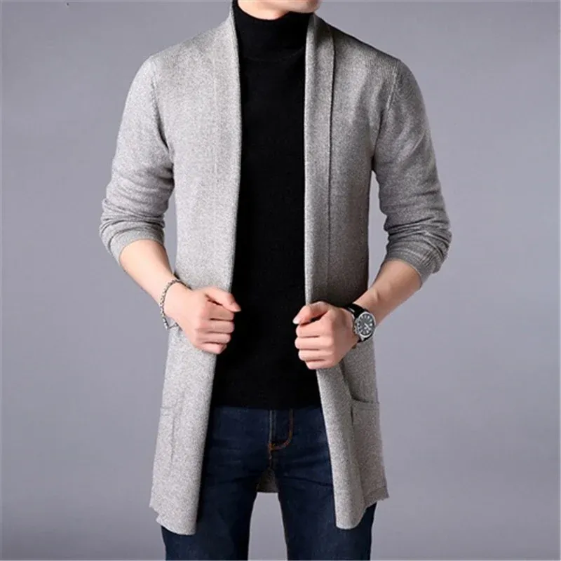 Herren lässiger Strickcardigan mit offenem Schnitt und praktischen Taschen – Terenzo