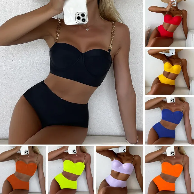 Damen Bustier-Bikini mit modischen Kettenträgern – Maréssa